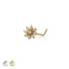 MULTI CZ FLOWER 316L SURGICAL STEEL L-SHAPE NOSE RING